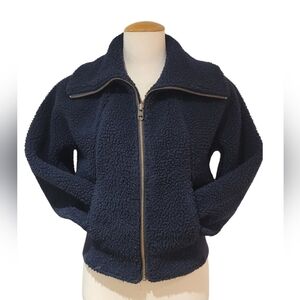 Uniqlo navy sherpa zip-up
